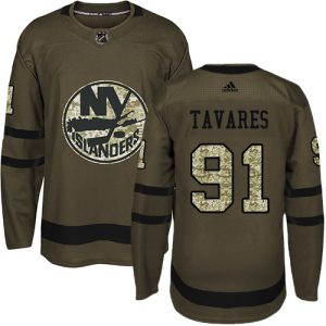 Herren New York Islanders Eishockey Trikot John Tavares #91 Authentic Grün Salute to Service